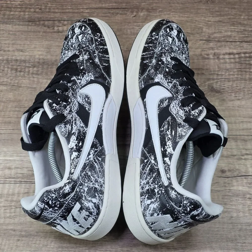 Nike Tiempo 94 FC Splashed Men's Size 13 Black White Leather Shoes 685199-002
